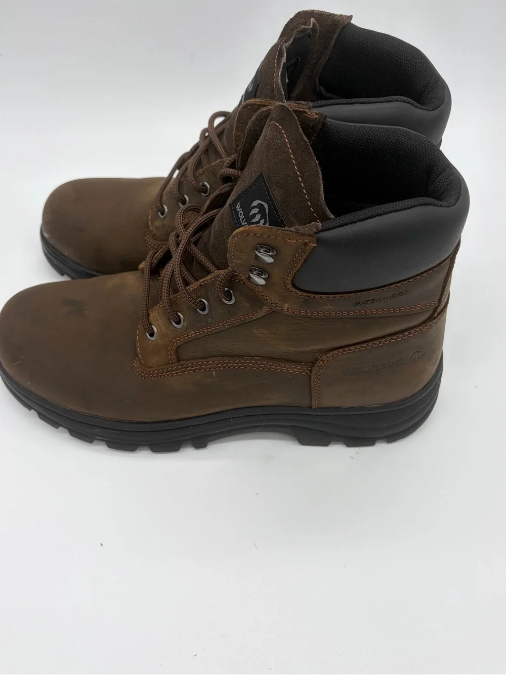 Wolverine Brown Lace-Up Work Boots
